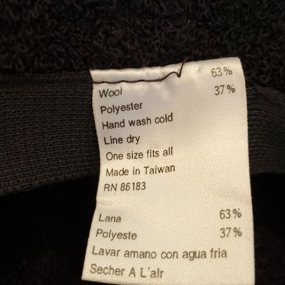 WOOL BLEND WINTER HAT TEXTURED BRIM WOMEN'S TEDDY BEAR TEXTURE - Picture 4 of 5